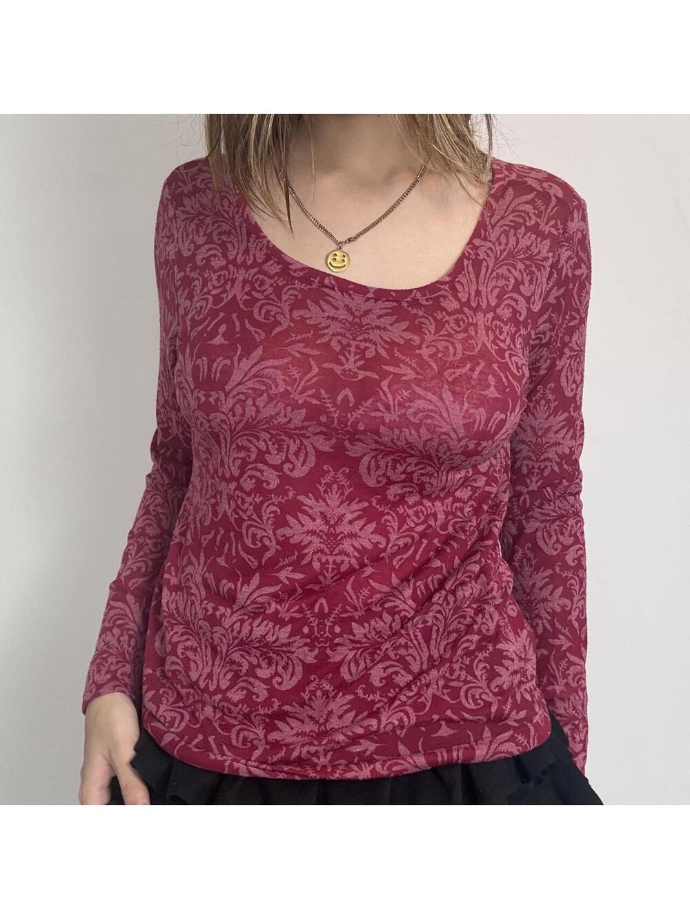 LOFT patterned long sleeve slouchy top medium